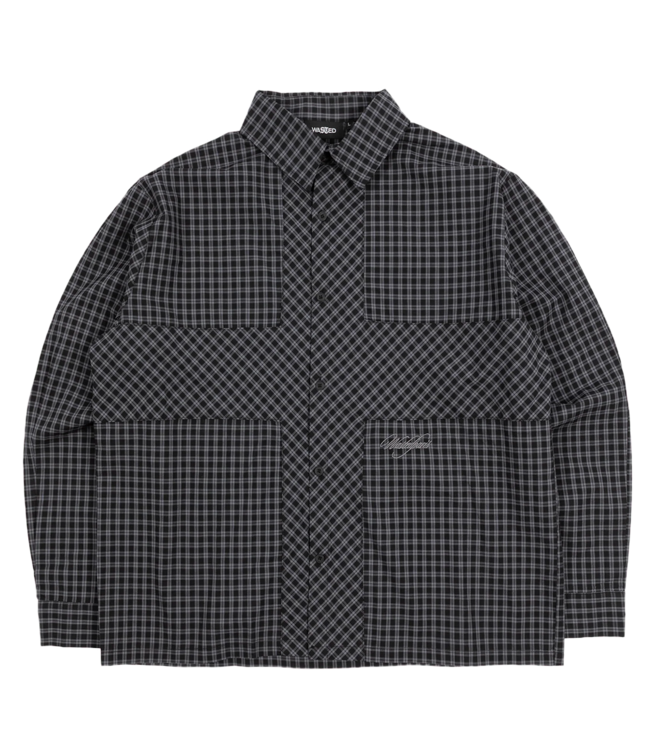WASTED PARIS Cross Shirt - Black Tartan