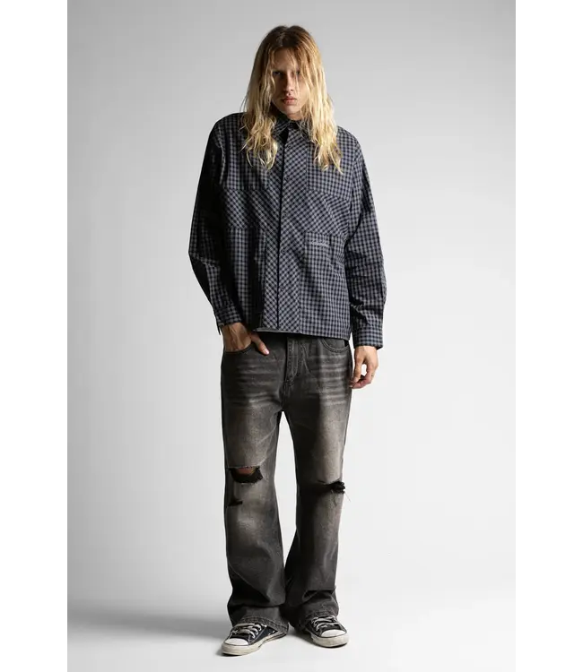 WASTED PARIS Cross Shirt - Black Tartan