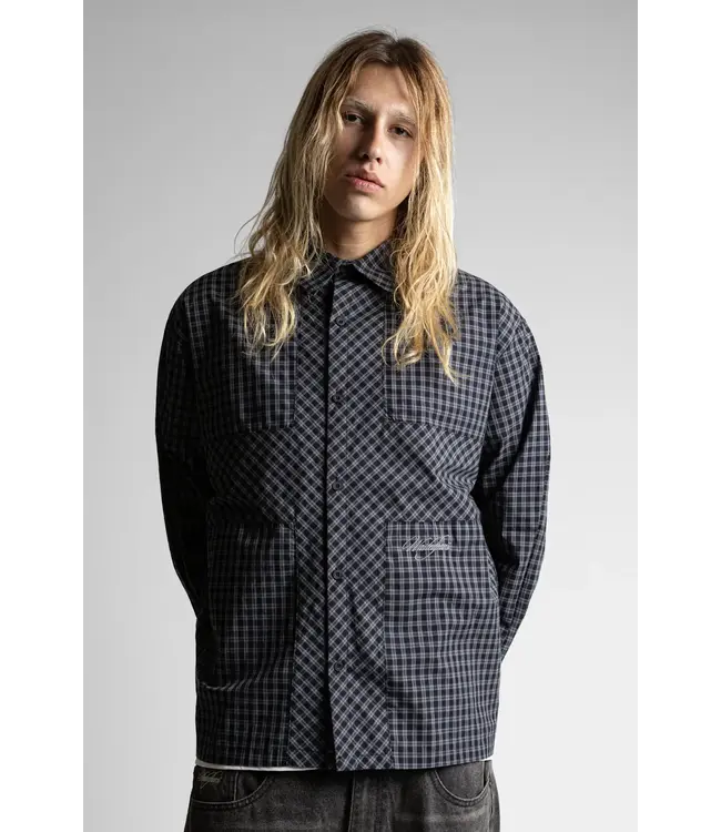 WASTED PARIS Cross Shirt - Black Tartan