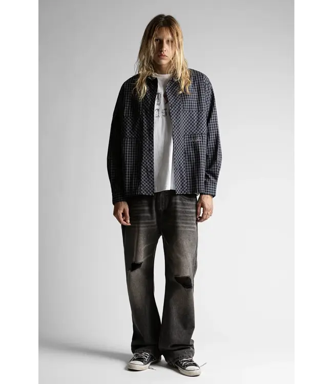 WASTED PARIS Cross Shirt - Black Tartan