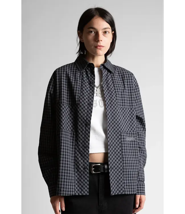 WASTED PARIS Cross Shirt - Black Tartan