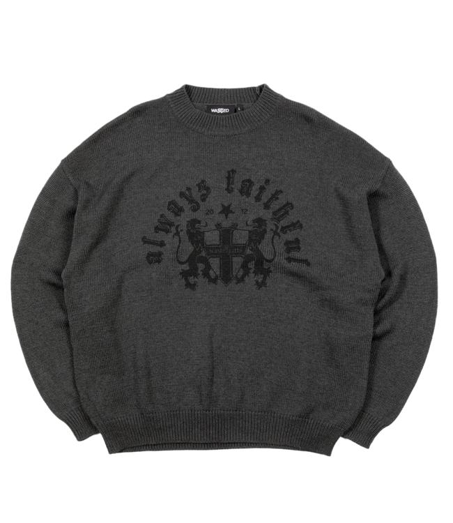 WASTED PARIS Emblem Sweater - Old Black
