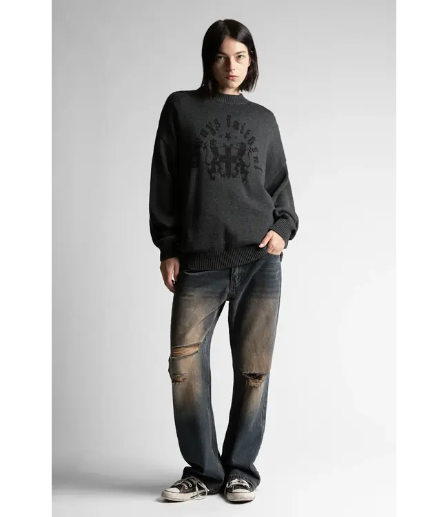 WASTED PARIS Emblem Sweater - Old Black