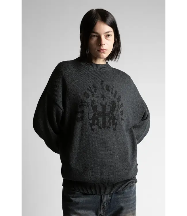WASTED PARIS Emblem Sweater - Old Black