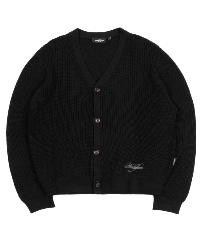 WASTED PARIS Script Cardigan - Faded Black