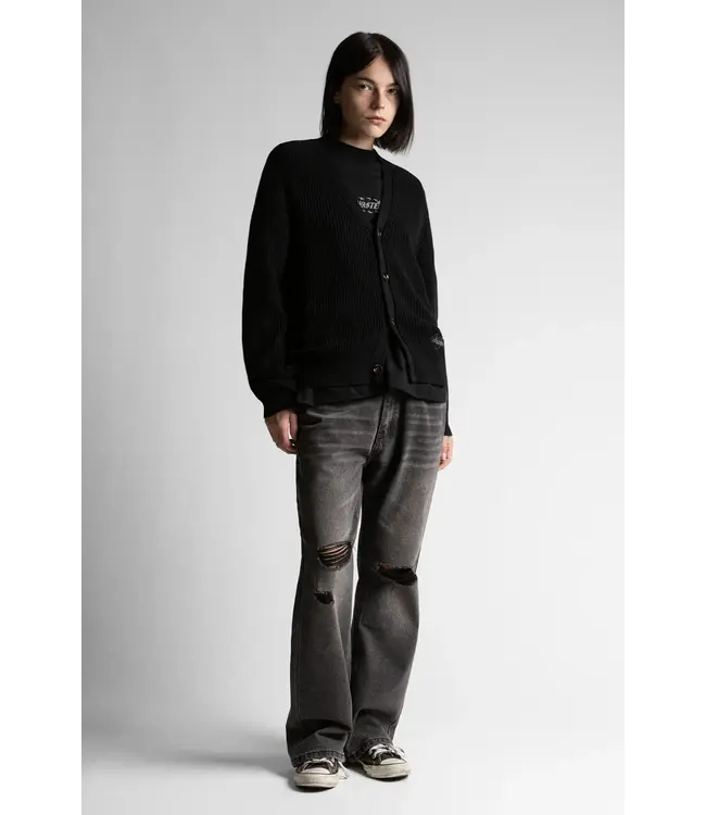 WASTED PARIS Script Cardigan - Faded Black
