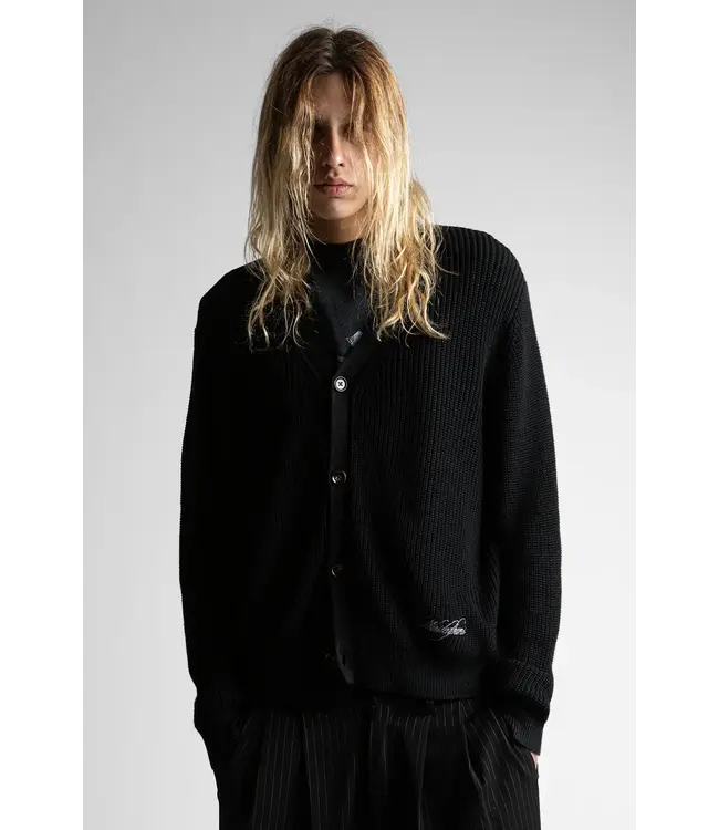 WASTED PARIS Script Cardigan - Faded Black