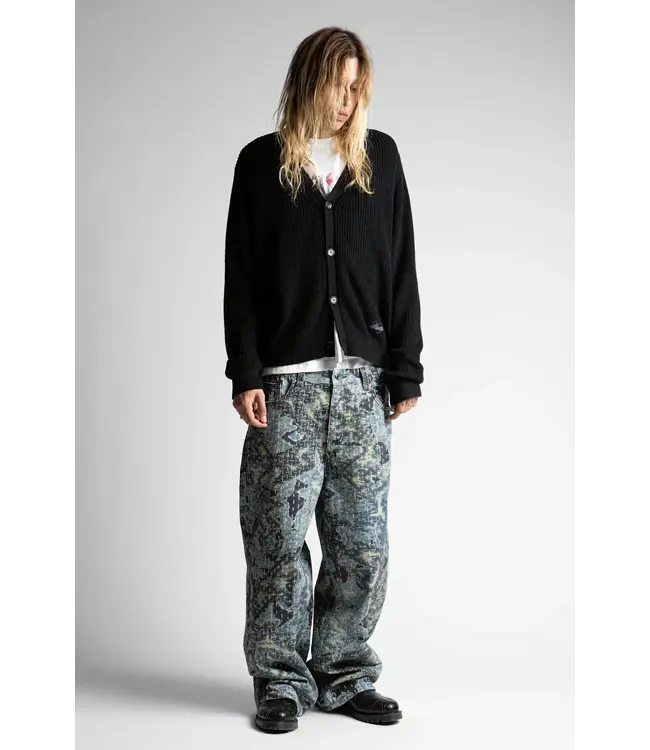 WASTED PARIS Script Cardigan - Faded Black