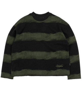 WASTED PARIS Script Stripped Crewneck - Black / Army Green WASTED PARIS Script Stripped Crewneck - Black / Army Green