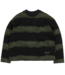 WASTED PARIS Script Stripped Crewneck - Black / Army Green