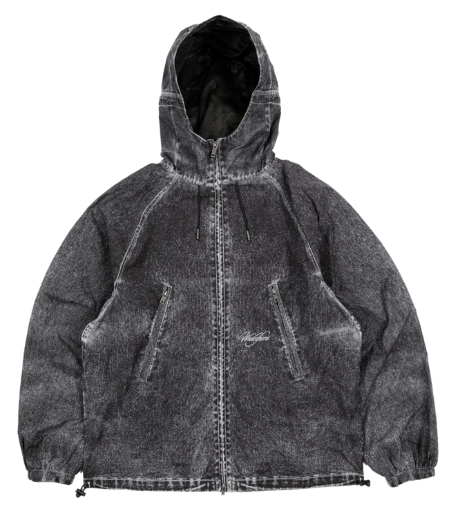 WASTED PARIS Script Trompe L'Oeil Windbreaker - Faded Black