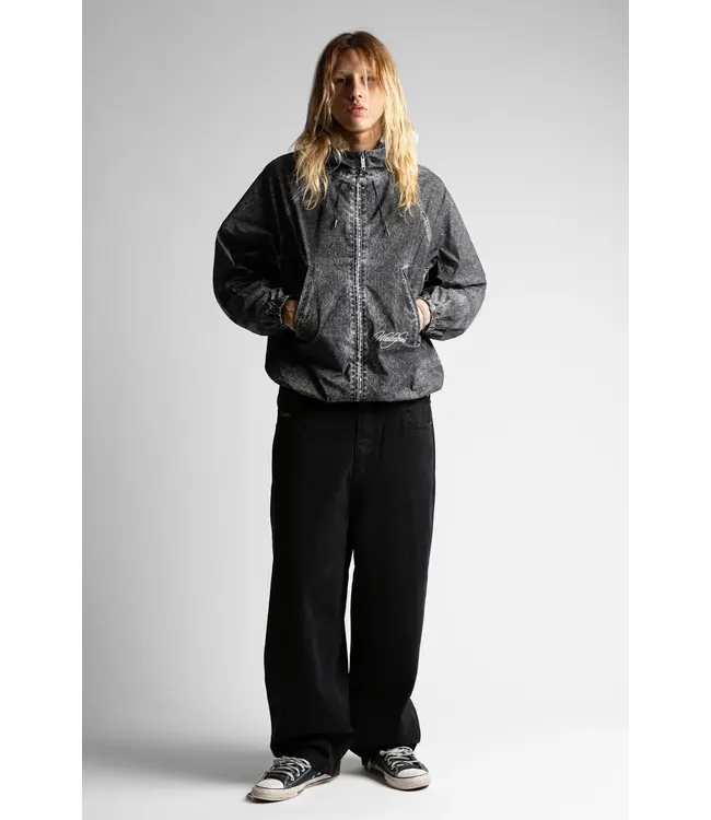 WASTED PARIS Script Trompe L'Oeil Windbreaker - Faded Black