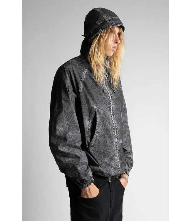 WASTED PARIS Script Trompe L'Oeil Windbreaker - Faded Black