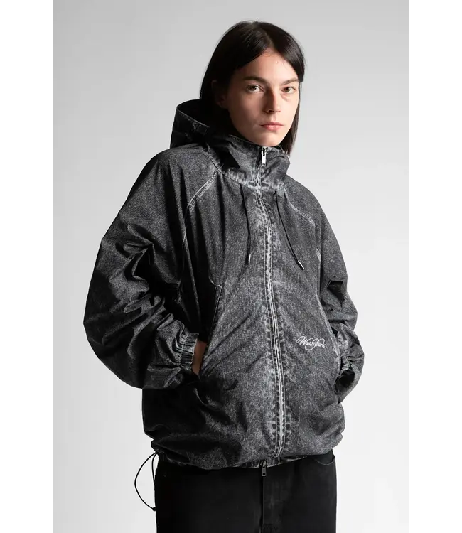 WASTED PARIS Script Trompe L'Oeil Windbreaker - Faded Black