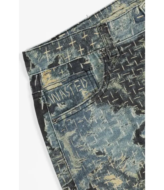 WASTED PARIS Trompe L'Oeil Boro Grant Pant - Blue