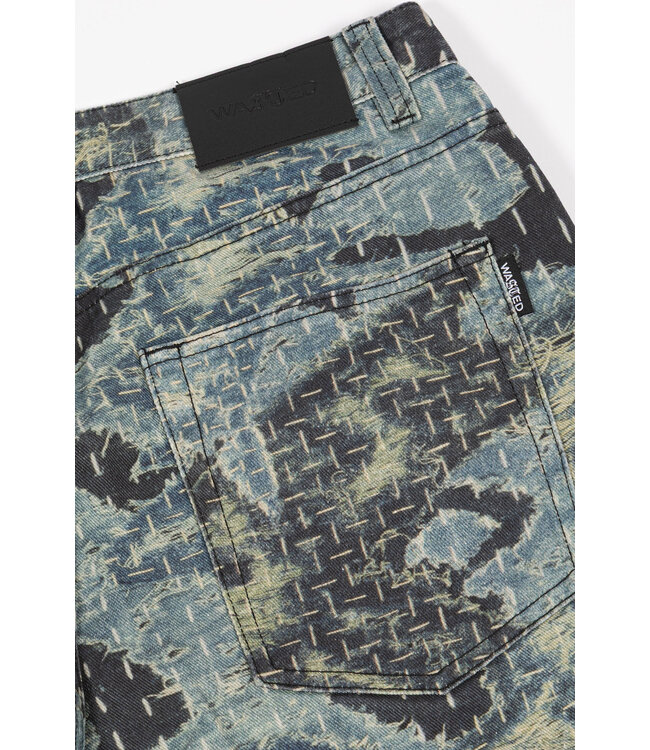 WASTED PARIS Trompe L'Oeil Boro Grant Pant - Blue