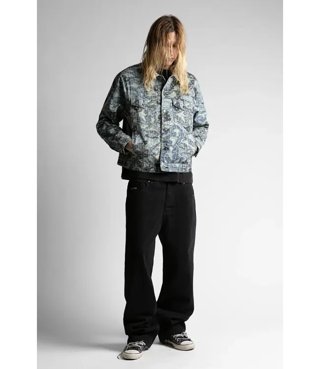 WASTED PARIS Trompe L'Oeil Boro Trucker Jacket - Blue