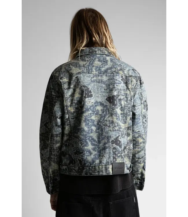 WASTED PARIS Trompe L'Oeil Boro Trucker Jacket - Blue