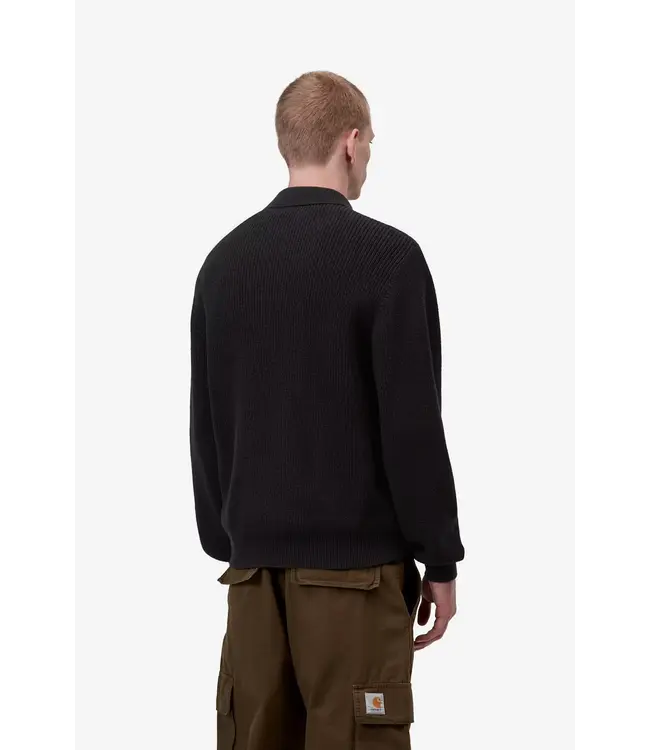 CARHARTT WIP L/S Miles Polo - Black