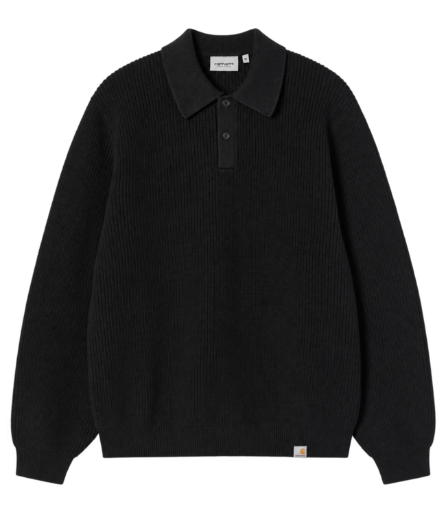 CARHARTT WIP L/S Miles Polo - Black