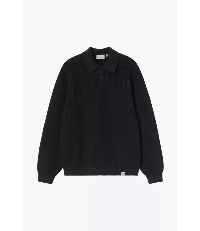 CARHARTT WIP L/S Miles Polo - Black