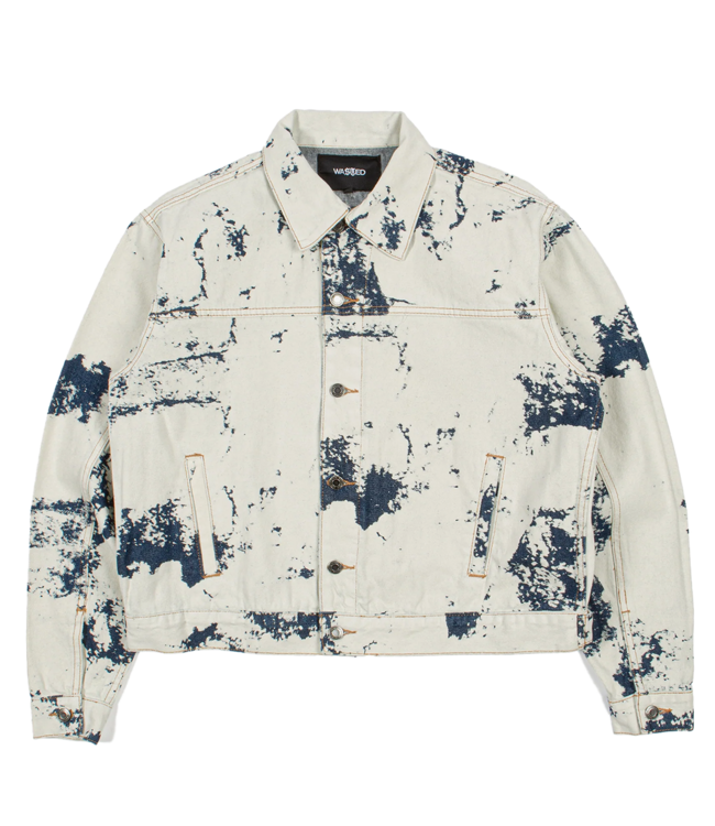 WASTED PARIS Bleached Trucker Jacket - Acid Washed Blue