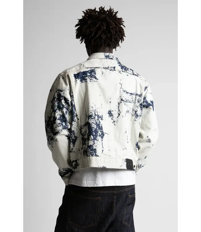 WASTED PARIS Bleached Trucker Jacket - Acid Washed Blue
