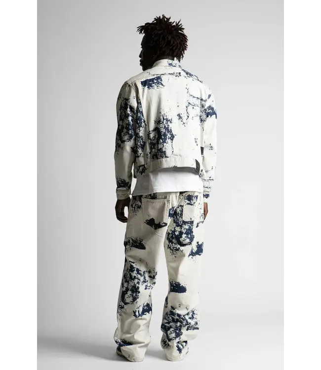 WASTED PARIS Bleached Trucker Jacket - Acid Washed Blue