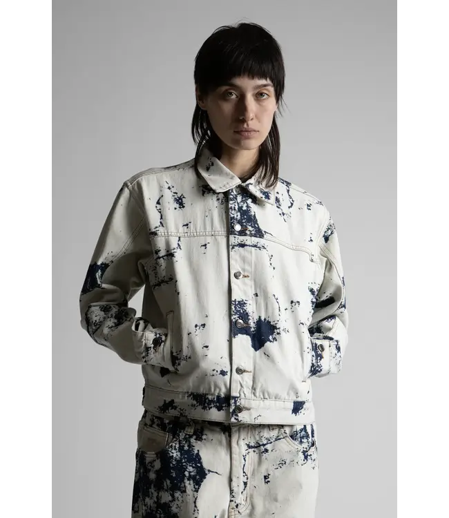 WASTED PARIS Bleached Trucker Jacket - Acid Washed Blue