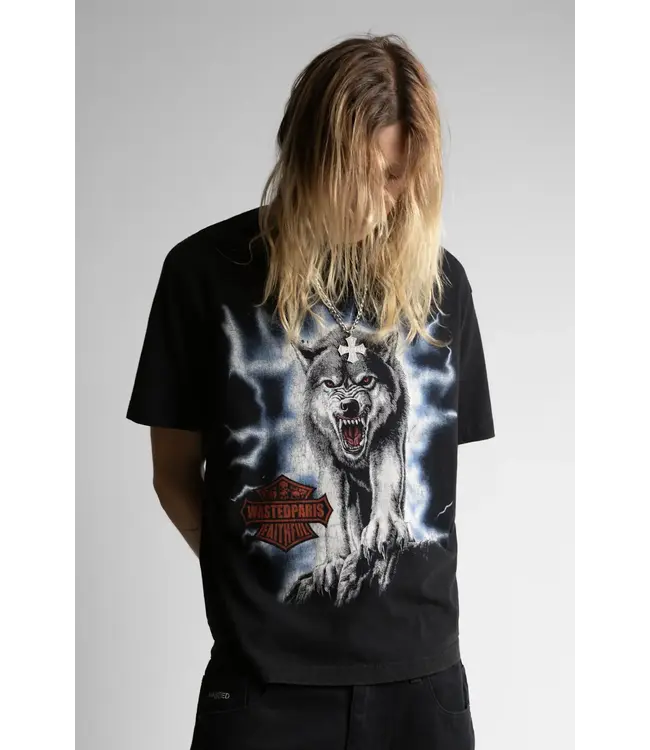 WASTED PARIS Howl T-Shirt - Faded Black