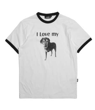 WASTED PARIS I Love My Dog Ringer Tee - White