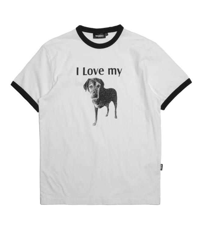 WASTED PARIS I Love My Dog Ringer Tee - White