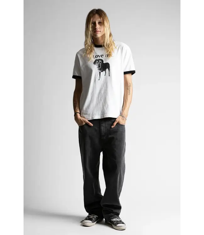 WASTED PARIS I Love My Dog Ringer Tee - White