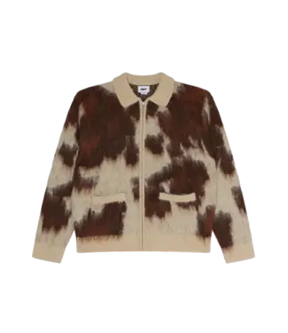 OBEY Obey Cow Pattern Zip Sweater - Cow Multi