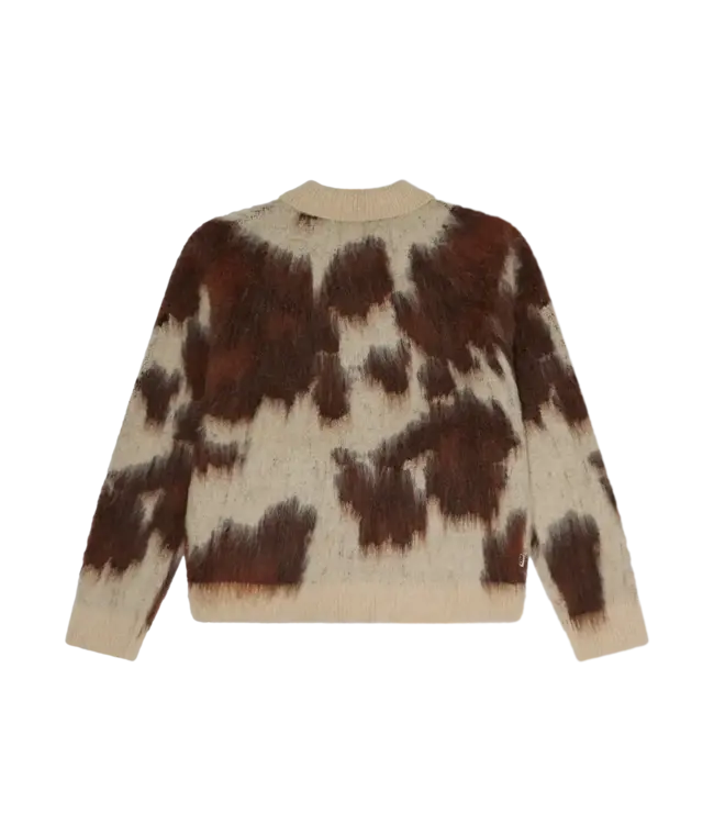 OBEY Obey Cow Pattern Zip Sweater - Cow Multi