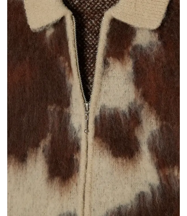OBEY Obey Cow Pattern Zip Sweater - Cow Multi