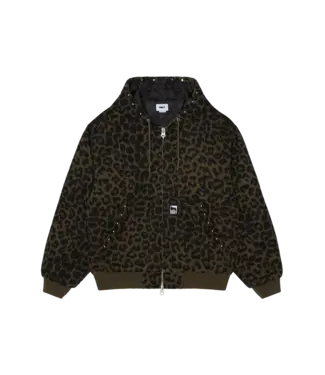 OBEY Obey Studded Zip Up Jacket - Dark Leopar