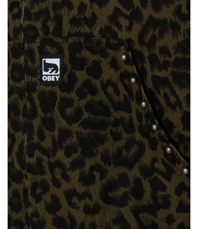 OBEY Obey Studded Zip Up Jacket - Dark Leopar