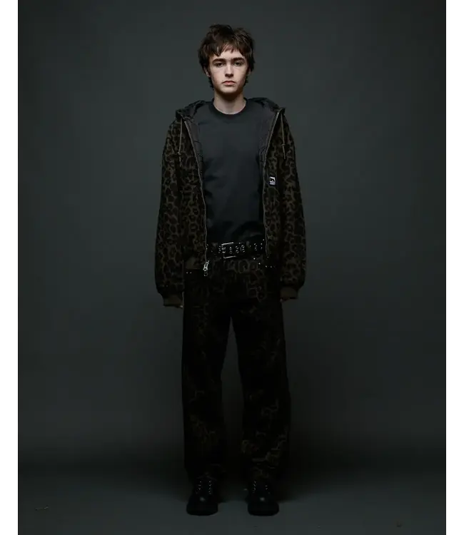 OBEY Obey Studded Zip Up Jacket - Dark Leopar