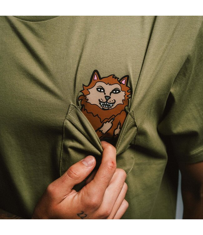 RIPNDIP Full Moon Nerm Pocket Tee - Light Forest