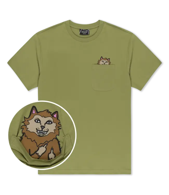 RIPNDIP Full Moon Nerm Pocket Tee - Light Forest