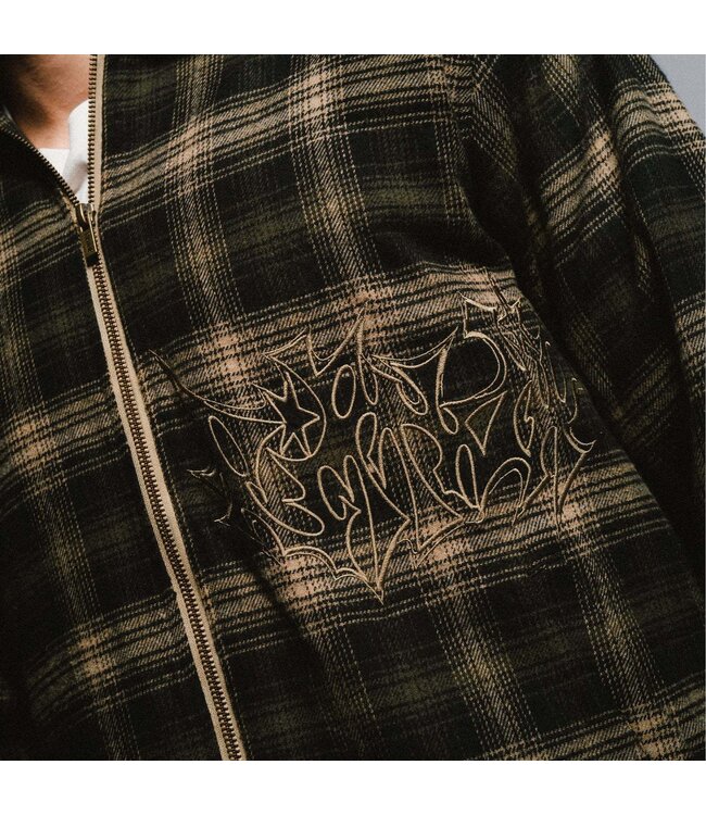 RIPNDIP Slater Hooded Work Jacket - Navy/Forest Plaid