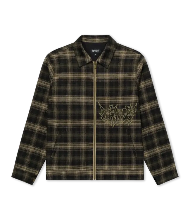 RIPNDIP Slater Hooded Work Jacket - Navy/Forest Plaid
