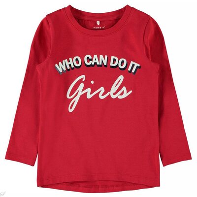 Name It Longsleeve Fanny (true red)  - Mini Girls AUGSEPROODBLAUWMG