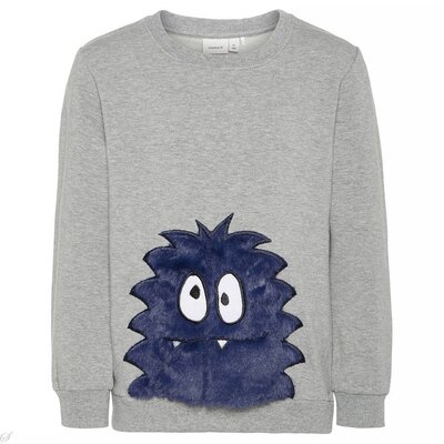 Name It Trui Moldrik (grey melange)  - Mini Boys NIAW18ROODBLAUWMB