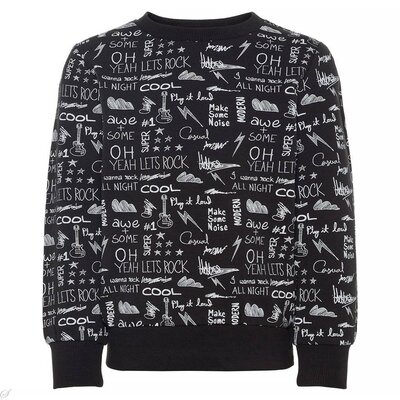 Name It Trui Mokke (black)  - Mini Boys NIAW18ZWARTWITMB