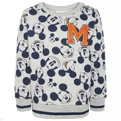 Name It Trui Mickey Jens (grey melange)  - Mini Boys NIAW18BOYOVERIGMB
