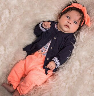 Baby setje 3-delig Follow your Dreams (navy/peach)
