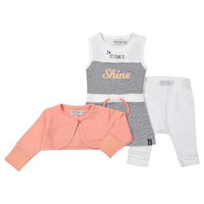 Dirkje Baby setje 3-delig Time to Shine (peach/navy/white)