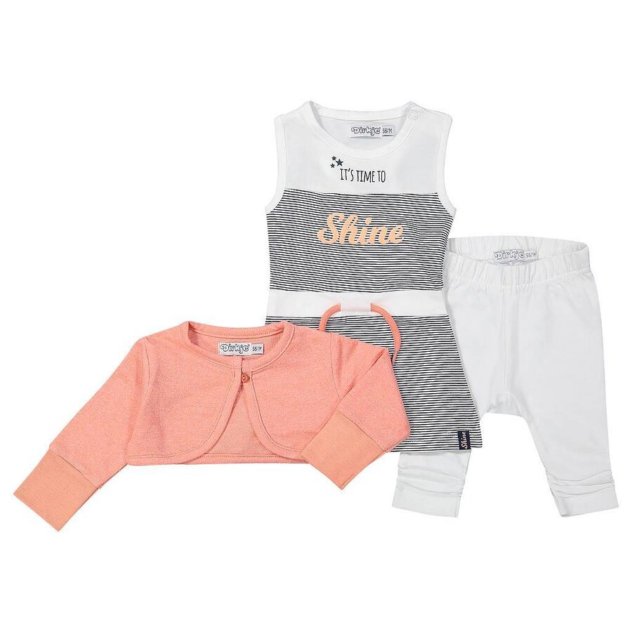 Dirkje Baby setje 3-delig Time to Shine (peach/navy/white)
